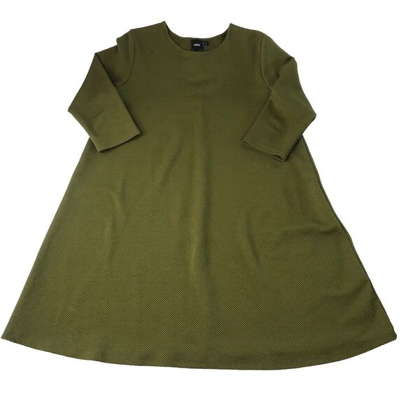 ASOS Women’s Textured 3/4 Sleeve Green Dress Size 12 - Picture 1 of 16
